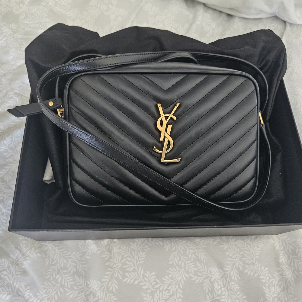 Yves Saint Laurent Black Quilted Leather Crossbody Bag